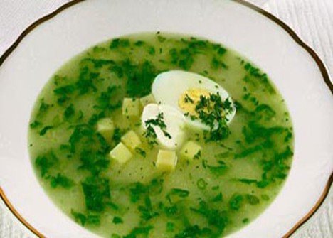 суп с крапивой и яйцом