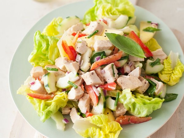 Салат с свежим огурцом и курицей рецепт пошагово 73