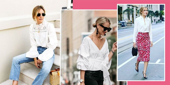 Как стильно носить белую блузу: лучшие образы лета 2018